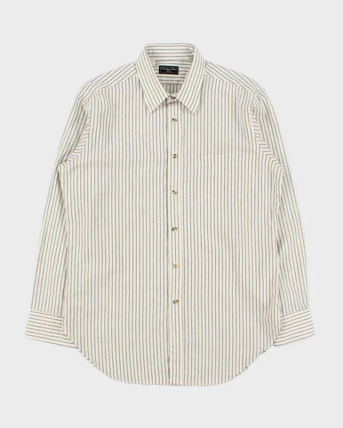 Vintage 1990s Christian Dior Striped Long Sleeve Shirt - L sold by Rokit