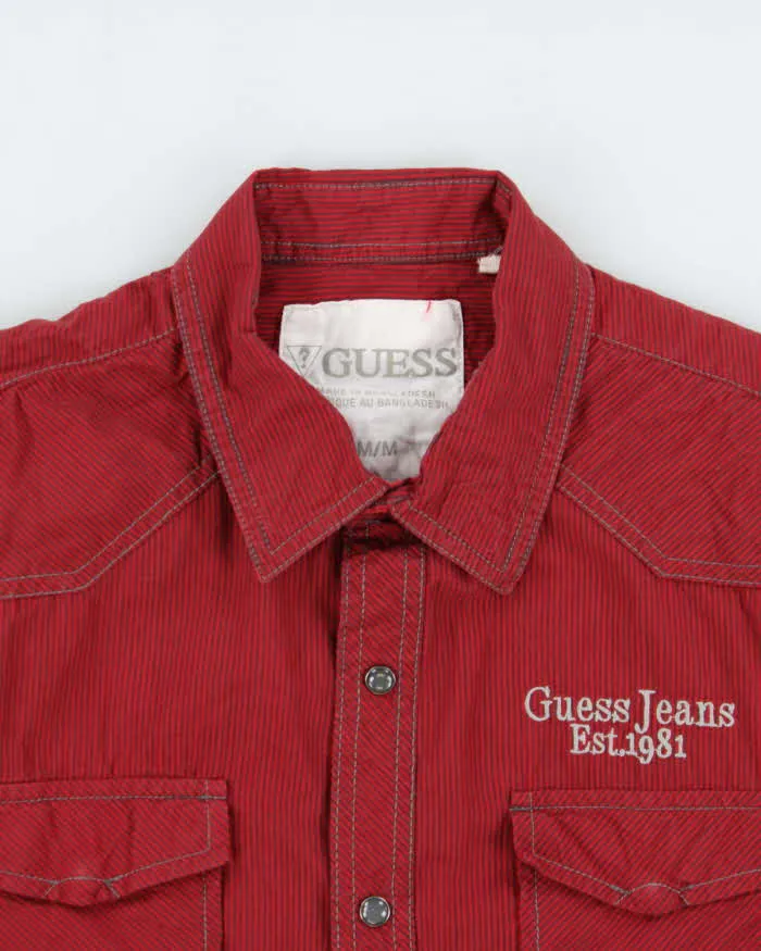Vintage Y2K 00s Guess Jeans Pearl Snap Button Striped Short Sleeve Western Shirt - M sold by Rokit product image thumbnail 5