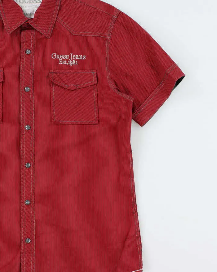 Vintage Y2K 00s Guess Jeans Pearl Snap Button Striped Short Sleeve Western Shirt - M sold by Rokit product image thumbnail 3