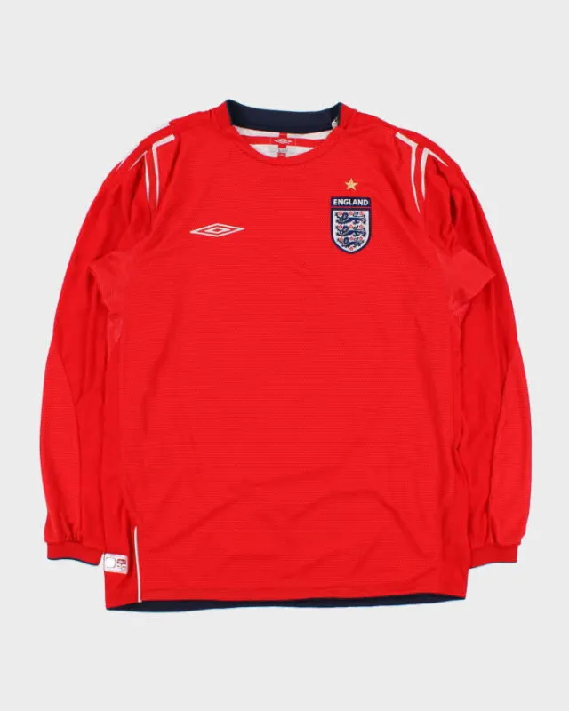 Vintage 2004-06 Umbro England Euros Long Sleeve Away Football Shirt - L made by Umbro