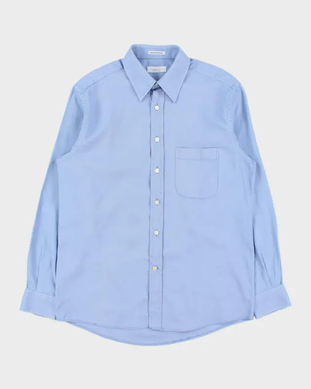 Vintage Y2K 00s Christian Dior Avenue Montaigne Egyptian Chambray Cotton Long Sleeve Shirt - M made by Dior