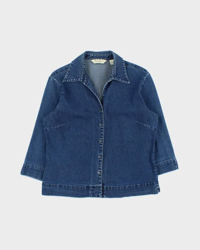 Vintage Eddie Bauer 3/4 Length Sleeve Denim Blouse - S made by Eddie Bauer
