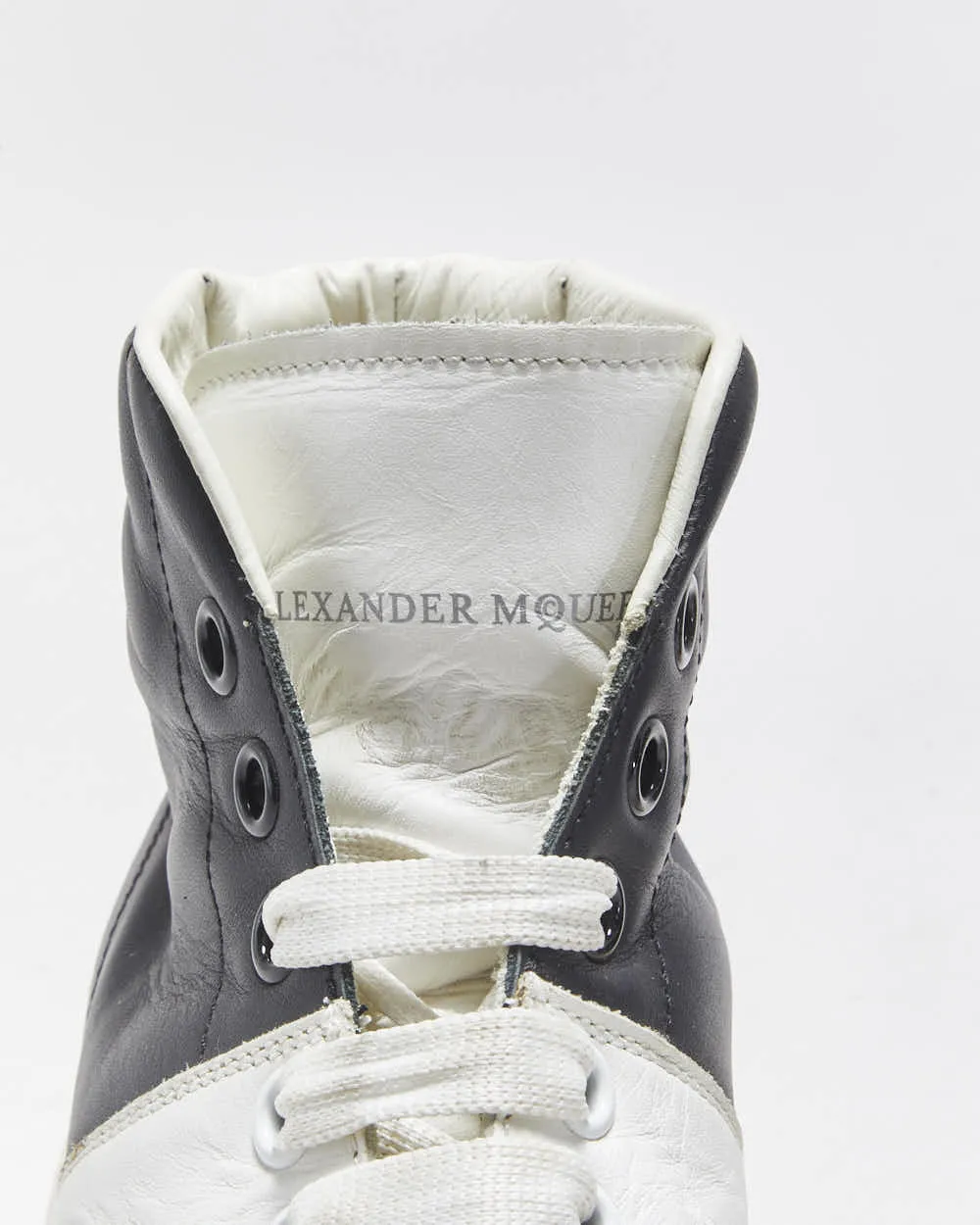 2021 Alexander Mcqueen Calfskin Leather Colourblock Exaggerated Sole High Top Trainers - UK7 sold by Rokit product image thumbnail 5