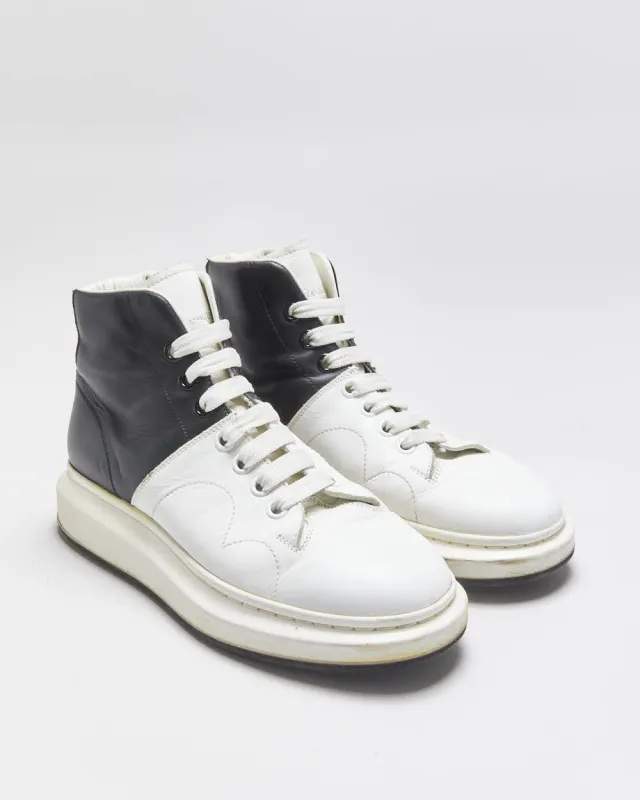 2021 Alexander Mcqueen Calfskin Leather Colourblock Exaggerated Sole High Top Trainers - UK7 made by Alexander McQueen