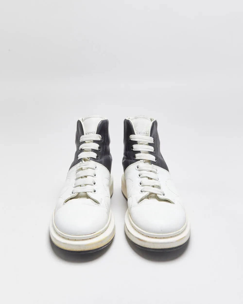 2021 Alexander Mcqueen Calfskin Leather Colourblock Exaggerated Sole High Top Trainers - UK7 sold by Rokit product image thumbnail 3
