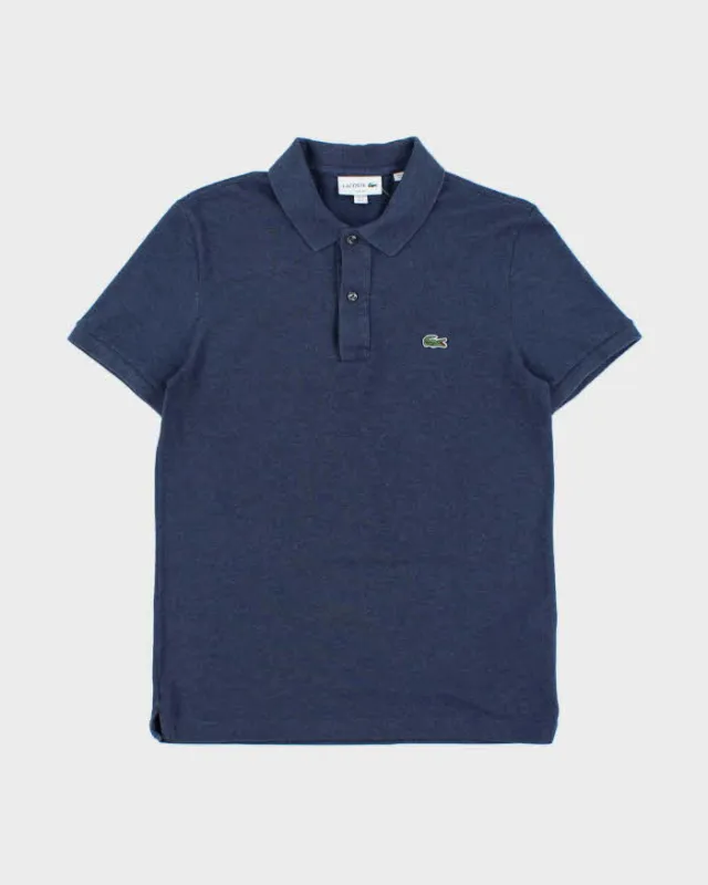 Vintage Lacoste Navy Marl Classic Croc Slim Fit Short Sleeve Polo Shirt - M made by Lacoste