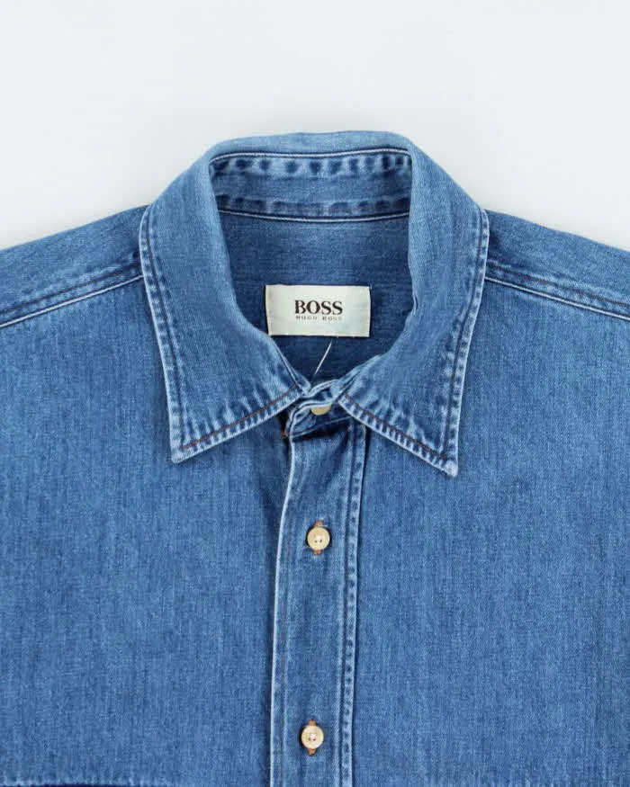 Vintage 1990s Hugo Boss Embroidered Long Sleeve Denim Shirt - M sold by Rokit product image thumbnail 5