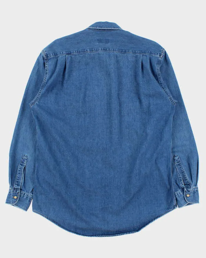 Vintage 1990s Hugo Boss Embroidered Long Sleeve Denim Shirt - M sold by Rokit product image thumbnail 2
