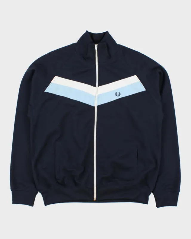 Vintage Y2K 00's Fred Perry Classic Striped Funnel Neck Track Jacket - L made by Fred Perry