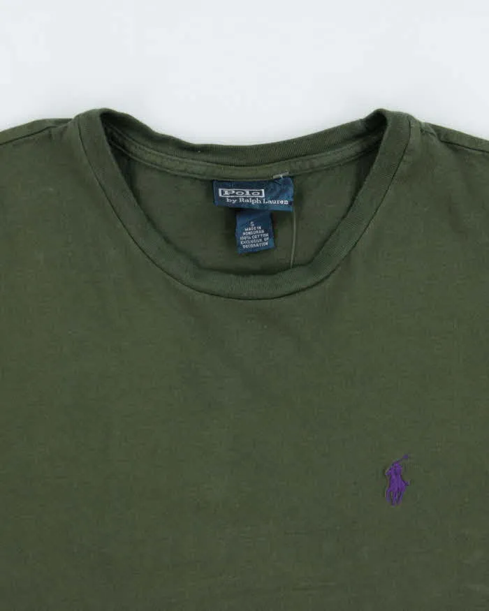 Vintage Y2K 00s Polo Ralph Lauren Khaki Classic Pony Single Stitch Crewneck T-Shirt - S sold by Rokit product image thumbnail 5