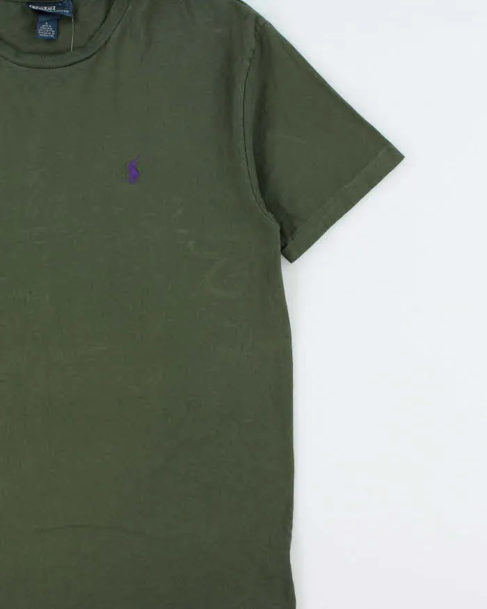 Vintage Y2K 00s Polo Ralph Lauren Khaki Classic Pony Single Stitch Crewneck T-Shirt - S sold by Rokit product image thumbnail 3