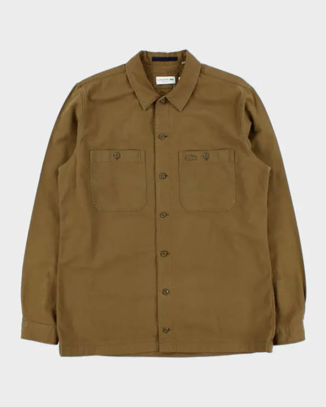 Vintage Lacoste Khaki Canvas Relaxed Fit Utility Over Shirt - M made by Lacoste
