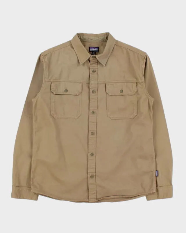 Vintage Patagonia Tan Khaki Heavyweight Fjord Utility Over Shirt - M made by Patagonia