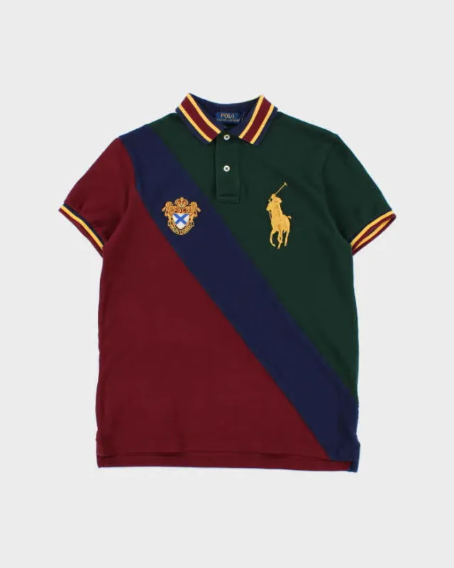 Vintage Polo Ralph Lauren Striped Big Pony Crest Custom Slim Fit Short Sleeve Polo Shirt - S made by Ralph Lauren