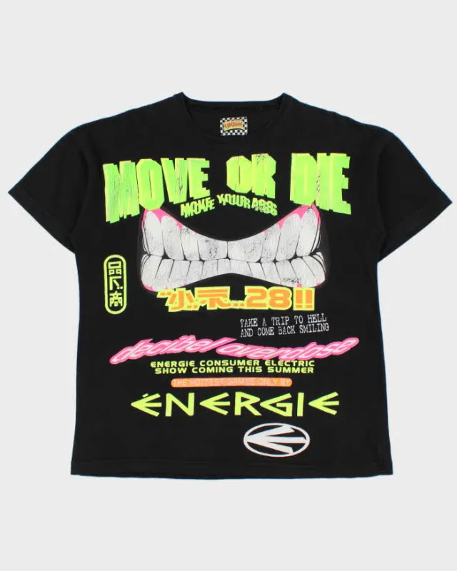 Vintage 1990s Energie 'Move Your Ass' Heavyweight Rave Made In Italy Crewneck T-Shirt - L made by Rokit