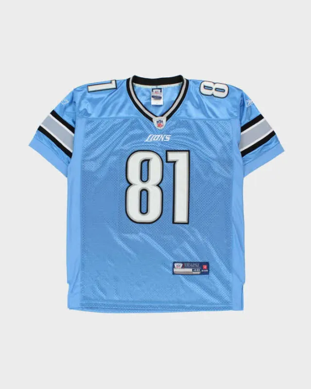 Vintage 2007-08 Reebok Detroit Lion Calvin Johnson #81 NFL Equipment Stitched Home Jersey - M made by Rokit