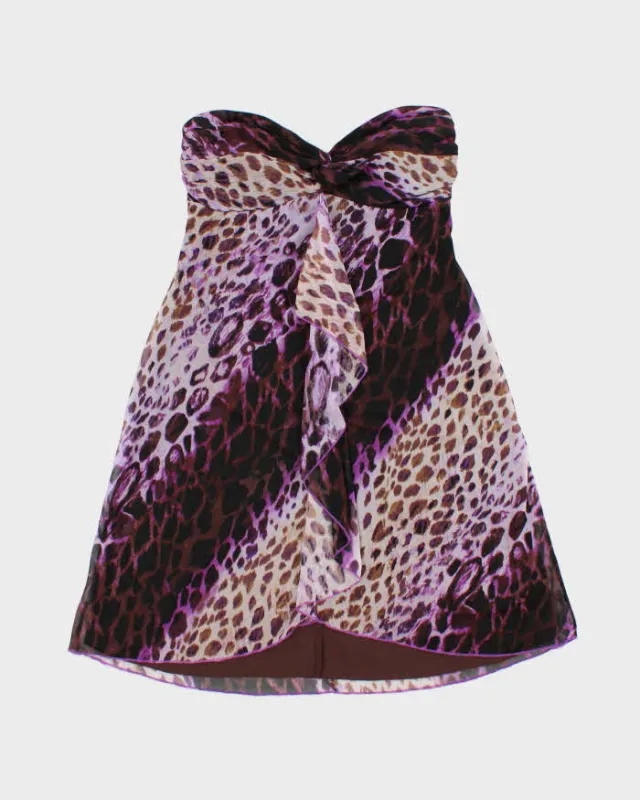 Vintage Y2k 2000s Ruby Rox Leopard print Bandeau Dress - S made by Rokit