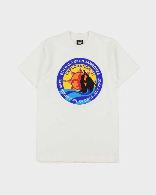 Vintage 1991 Yukon Jamboree Exploration Heavyweight Made In USA Screen Stars Single Stitch Crewneck T-Shirt - M made by Rokit
