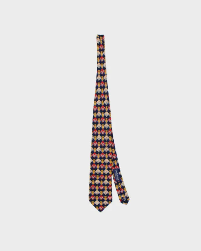 Vintage 1990s Burberry Nova Check Patterned Silk Tie made by Burberry