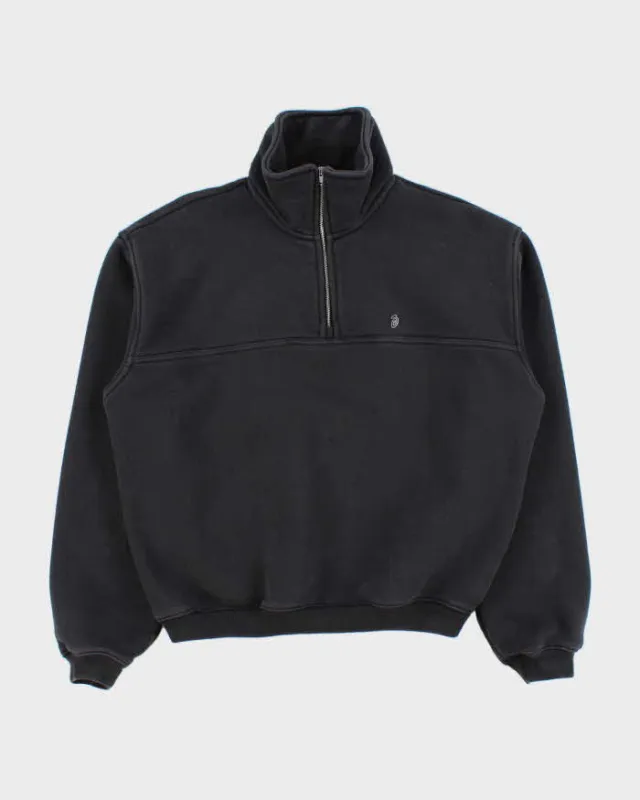 SS2024 Stussy Heavyweight Spiral Fleeced Lined Funnel-Neck Quarter-Zip Sweatshirt - S made by Stussy