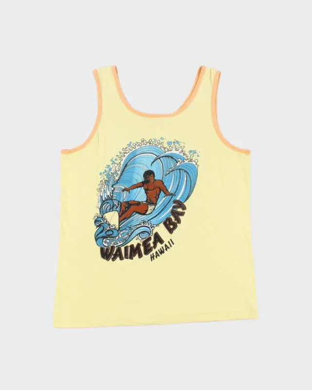 Vintage 1980s Waimea Bay Hawaii Single Stitch Made In USATank Top Vest - L made by Rokit