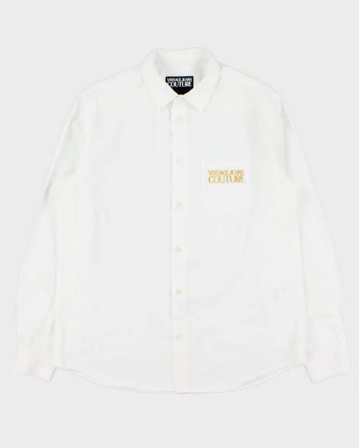 2021 Versace Jeans Couture Gold Embroidered Long Sleeve Pocket Shirt - L sold by Rokit