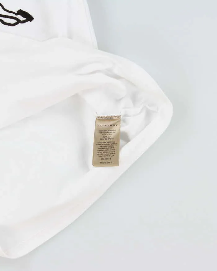 Burberry White Embroidered 'Soleford Splice' Heavyweight Crewneck T-Shirt - M sold by Rokit product image thumbnail 5