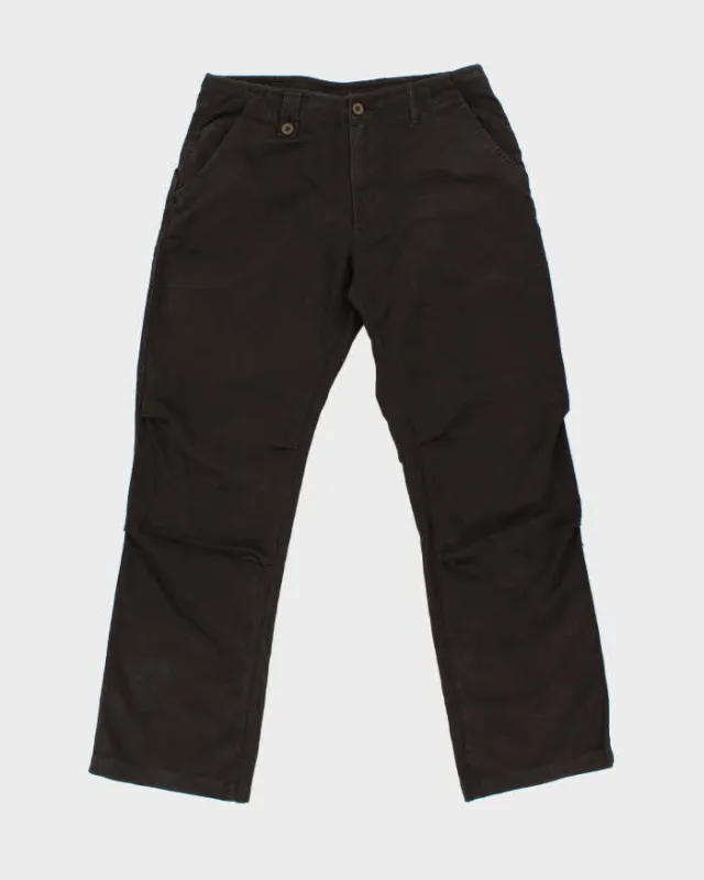 Vintage Y2K 00s Columbia Brown Mid Rise Heavyweight Linen Blend Relaxed Fit Straight Leg Trousers - W34 L30 made by Columbia