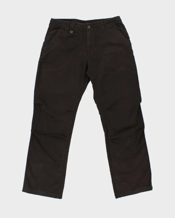 Vintage Y2K 00s Columbia Brown Mid Rise Heavyweight Linen Blend Relaxed Fit Straight Leg Trousers - W34 L30 sold by Rokit