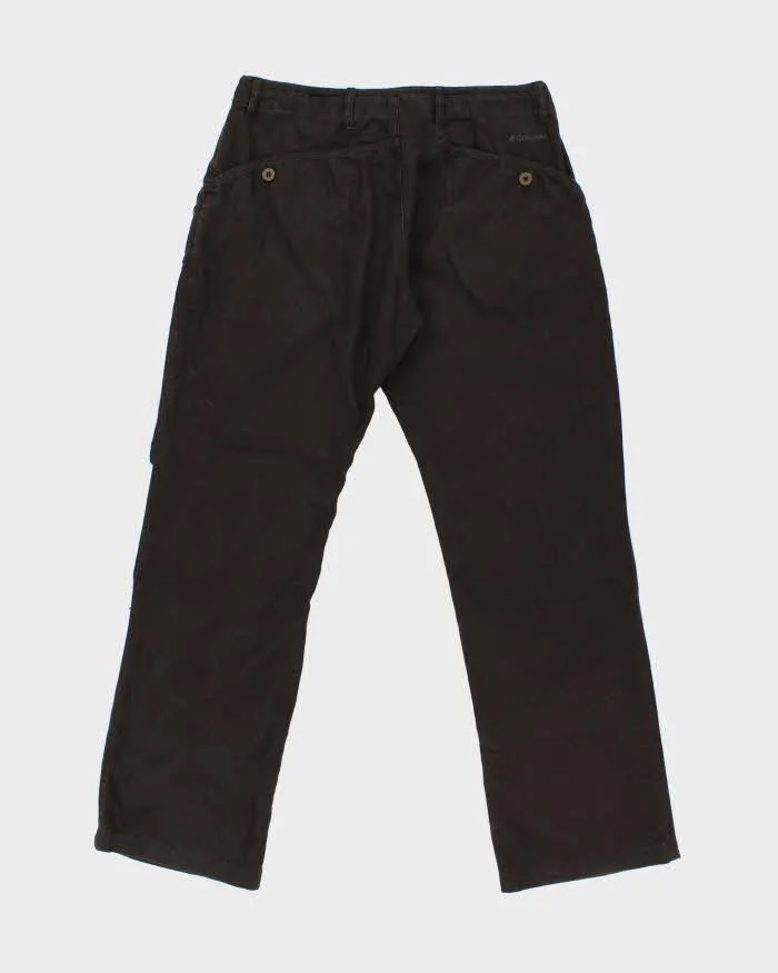 Vintage Y2K 00s Columbia Brown Mid Rise Heavyweight Linen Blend Relaxed Fit Straight Leg Trousers - W34 L30 sold by Rokit product image thumbnail 2