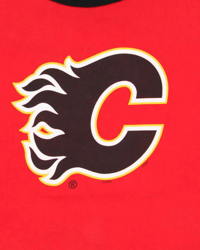 Vintage 1990s Calgary Flames NHL Heavyweight Made In Canada Crewneck Ringer T-Shirt - L sold by Rokit product image thumbnail 4