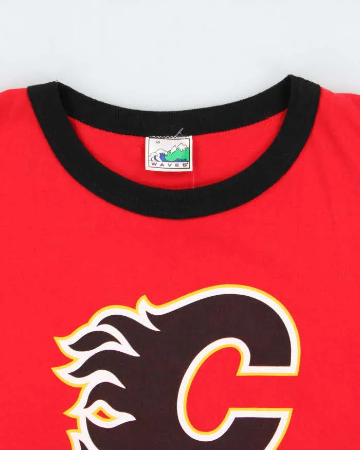 Vintage 1990s Calgary Flames NHL Heavyweight Made In Canada Crewneck Ringer T-Shirt - L sold by Rokit product image thumbnail 5