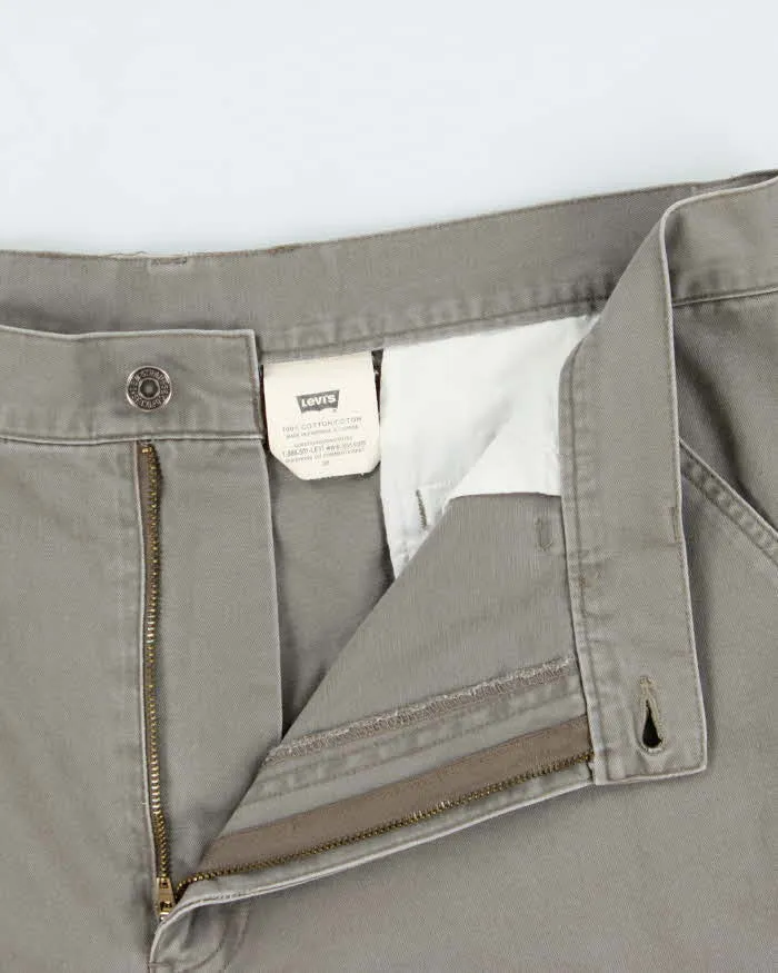 Vintage Y2K 00s Levi's Batwing Khaki Canvas Relaxed Fit Wide Leg Cargo Shorts - W38 sold by Rokit product image thumbnail 5