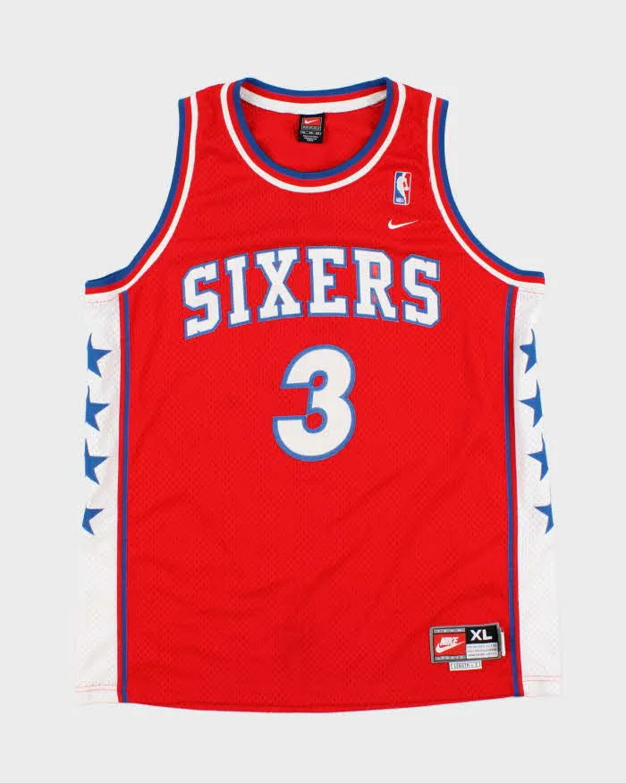 Vintage 2003 Nike Team Philadelphia 76ers Allen Iverson #3 '1976-77 Rewind Swingman +2 Jersey - XL sold by Rokit