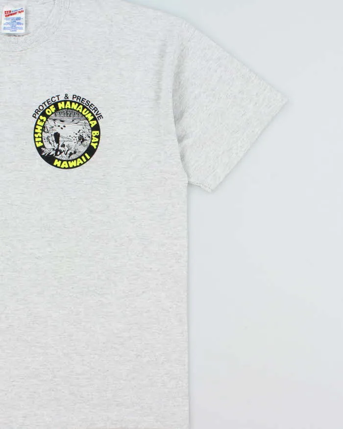 Vintage 1990s Fishes Of Hanauma Bay Hawaii Marl Grey Heavyweight Hanes Single Stitch Crewneck T-Shirt - XL sold by Rokit product image thumbnail 3