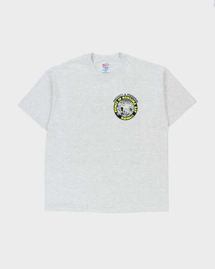 Vintage 1990s Fishes Of Hanauma Bay Hawaii Marl Grey Heavyweight Hanes Single Stitch Crewneck T-Shirt - XL sold by Rokit