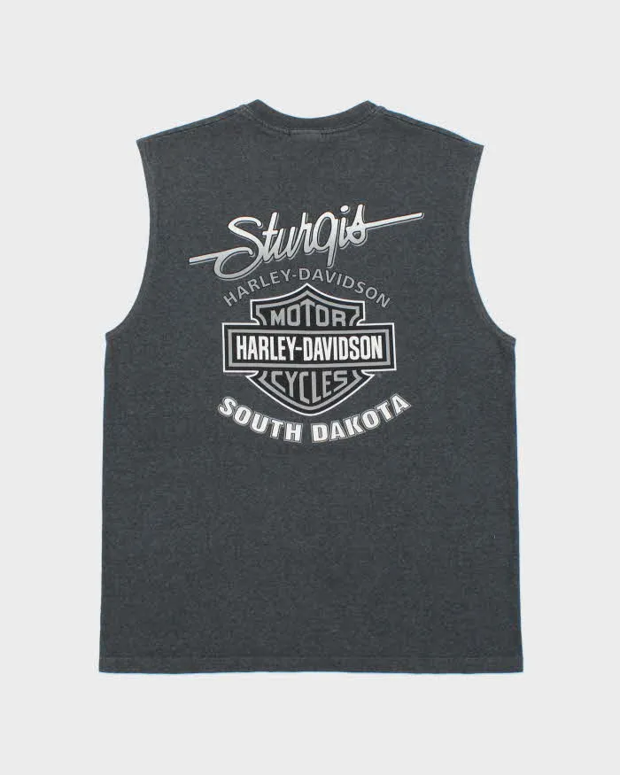 Vintage Harley Davidson Marl Grey Heavyweight Made In USA 'Sturgis' Sleeveless Crewneck T-Shirt - L sold by Rokit product image thumbnail 2