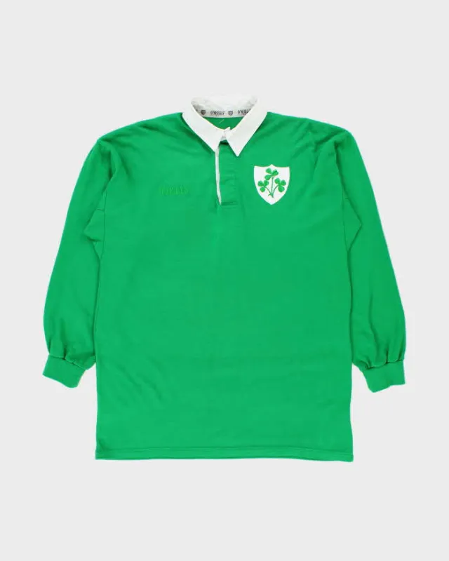 Vintage 1986 O'Neills Ireland National Team Rugby Union Long Sleeve Home Shirt - L made by Rokit