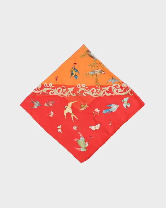 Vintage 2000s Salvatore Ferragamo Baroque Wildlife Hand Rolled Silk Scarf made by Salvatore Ferragamo