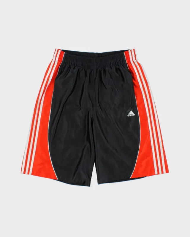 Vintage Y2K 00s Adidas Satin 3-Stripe Relaxed Fit Baggy Sports Shorts - M made by Adidas