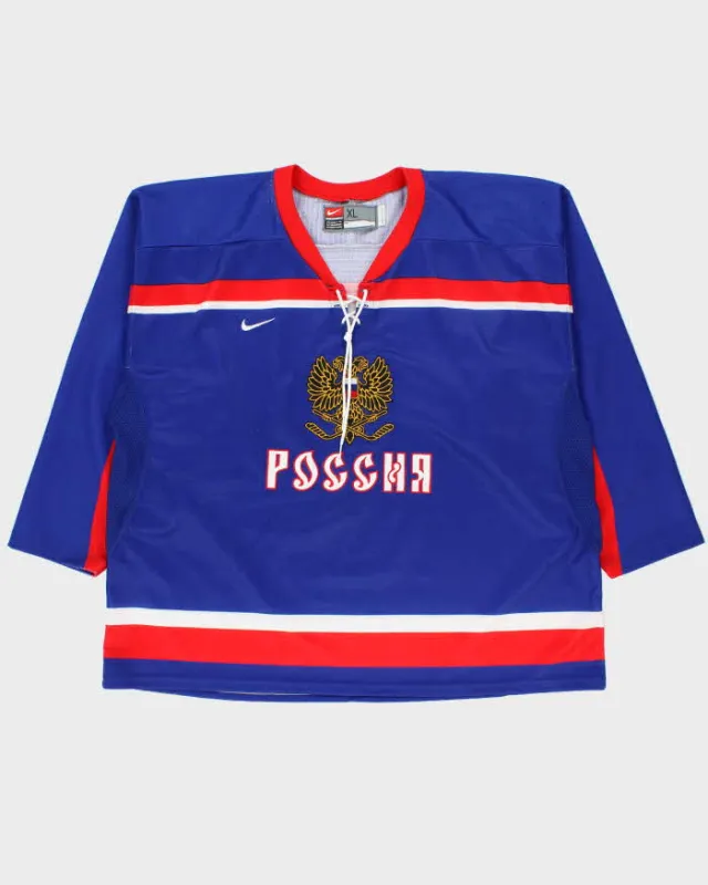 Vintage 2004 Nike Team Russia Ice Hockey World Championship Official Away Jersey - XL made by Nike