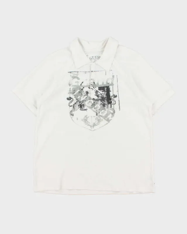 Vintage Y2K 00s Guess Grand Kingdom Short Sleeve Waffle Polo Shirt - L made by Guess