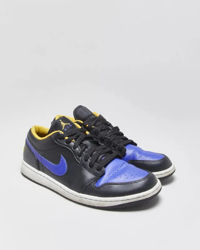 2022 Nike Air Jordan 1 Low 'Black Taxi / Dark Concord' LA Lakers Trainers - UK10 made by Jordan