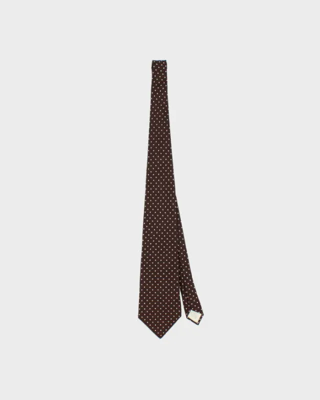 Vintage 1970s Lanvin Polkadot Silk Tie made by Pierre Cardin