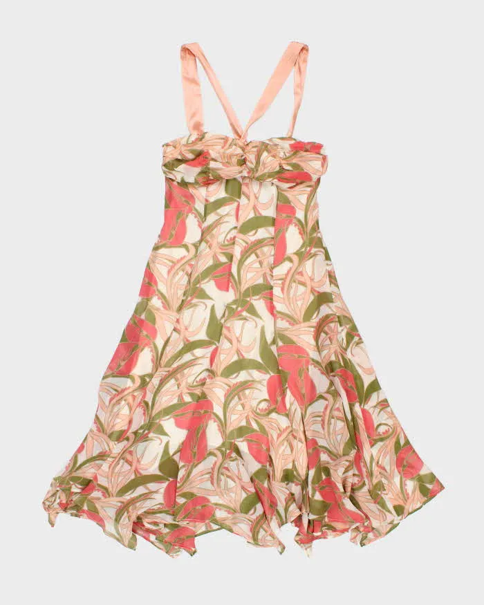Vintage Y2k 2000s Bebe Floaty Floral Halter Dress - XL sold by Rokit