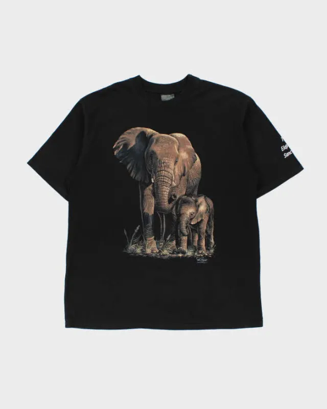 Vintage 1990s Peter Stewart Elephant Sanctuary Heavyweight Crewneck T-Shirt - XXL made by Rokit