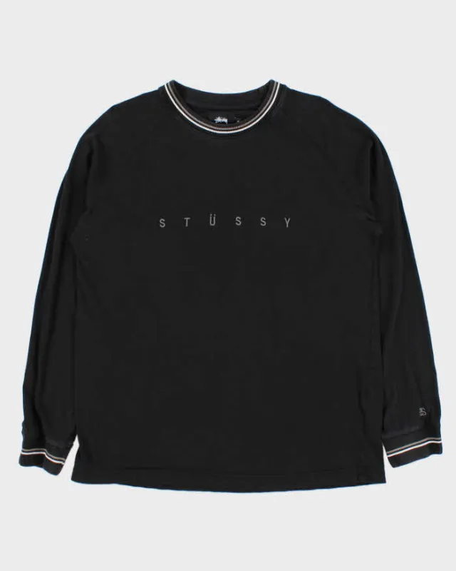 Vintage Stussy Embroidered Spell-Out Long Sleeve Crewneck T-Shirt - XL made by Stussy