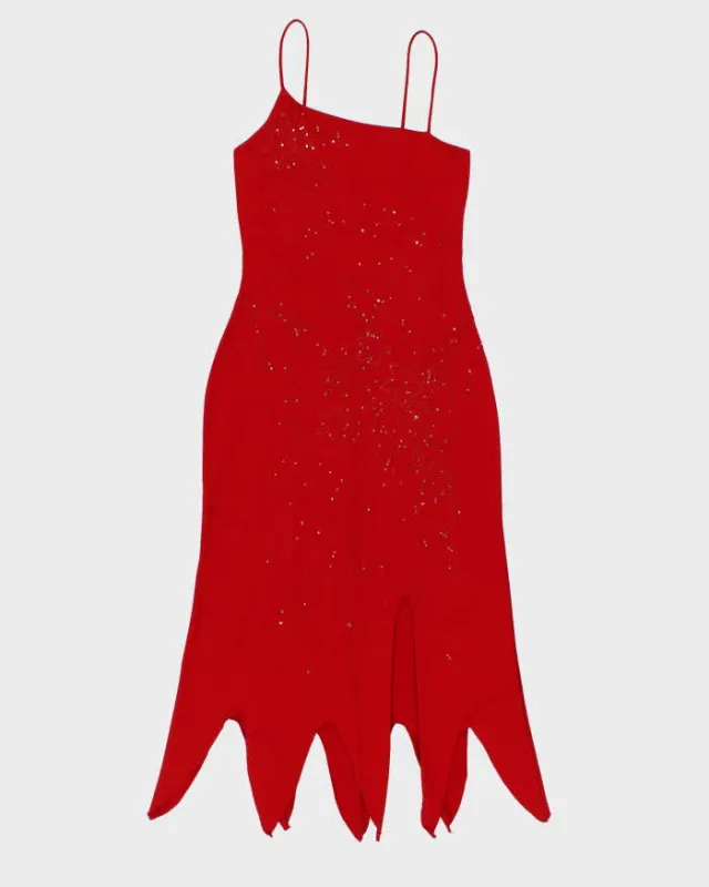 Vintage 1990s Entry Asymmetric Beaded Dress - S made by Rokit