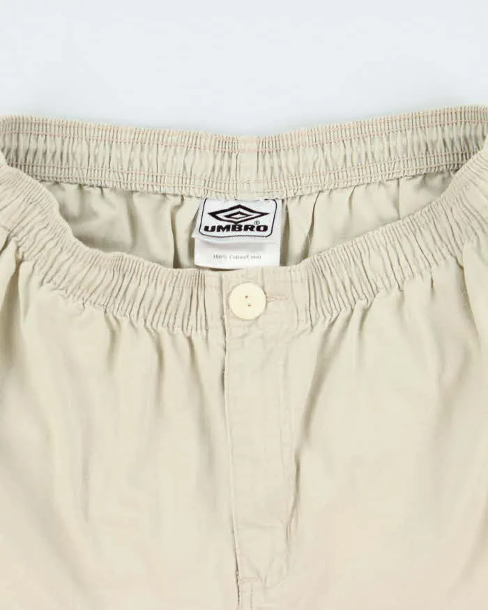 Vintage 1990s Umbro Desert Khaki Canvas Wide Leg Relaxed Fit Shorts - M sold by Rokit product image thumbnail 5