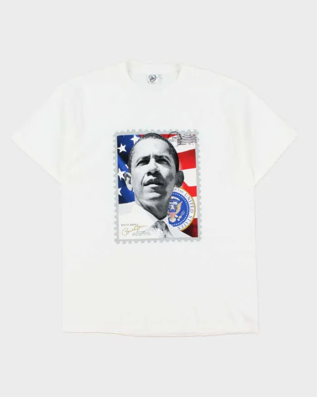 Vintage 2009 Barack Obama Presidential Inauguration Heavyweight Crewneck T-Shirt - M made by Rokit